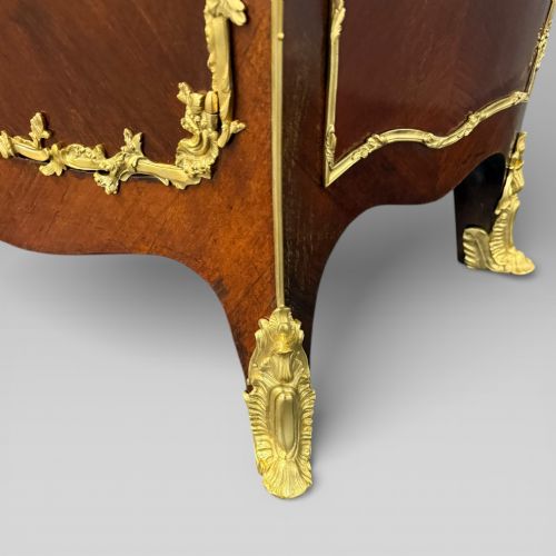 ANTIQUE PAIR OF LATE 19TH CENTURY FRENCH KINGWOOD BOMBE CABINETS BY E KAHN - ADDITIONAL PHOTO 9
