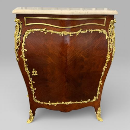 ANTIQUE PAIR OF LATE 19TH CENTURY FRENCH KINGWOOD BOMBE CABINETS BY E KAHN - ADDITIONAL PHOTO 14