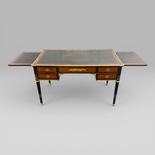 LOUIS XVI STYLE MAHOGANY SATINE PARQUETRY DESK BY FRANOIS LINKE NO 484 - ADDITIONAL PHOTO 2