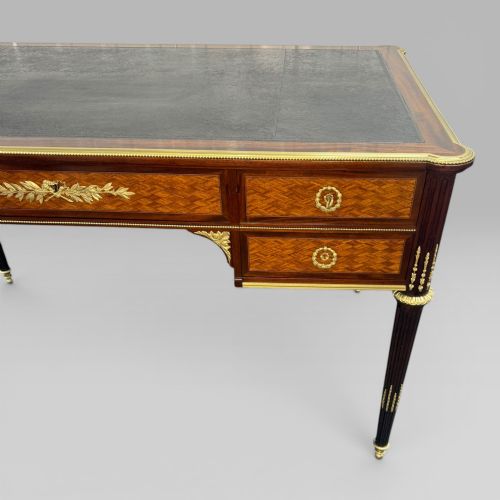 LOUIS XVI STYLE MAHOGANY SATINE PARQUETRY DESK BY FRANOIS LINKE NO 484 - ADDITIONAL PHOTO 6