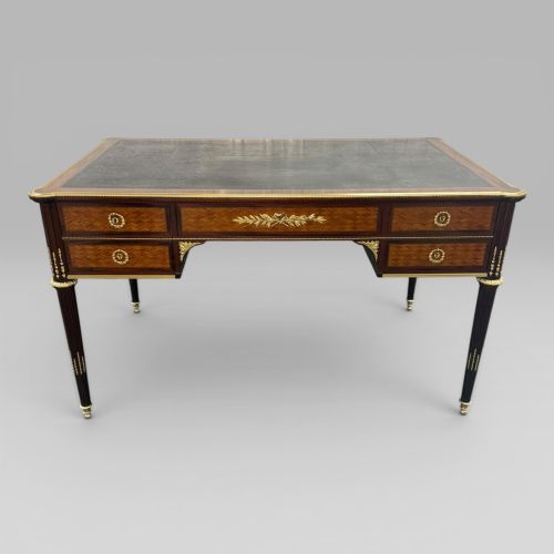 LOUIS XVI STYLE MAHOGANY SATINE PARQUETRY DESK BY FRANOIS LINKE NO 484 - ADDITIONAL PHOTO 13