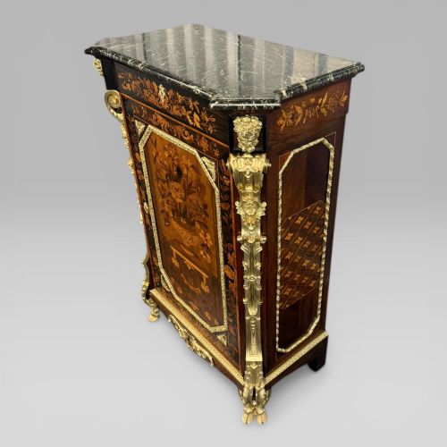 ANTIQUE EDWARD HOLMES BALDOCK ORMOLU PIER CABINET WITH BLAKE MARQUETRY - ADDITIONAL PHOTO 3