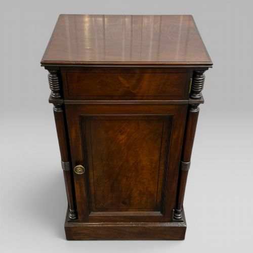 ANTIQUE REGENCY MAHOGANY WINE COOLER CELLARETTE CABINET METAL LINED INTERIOR