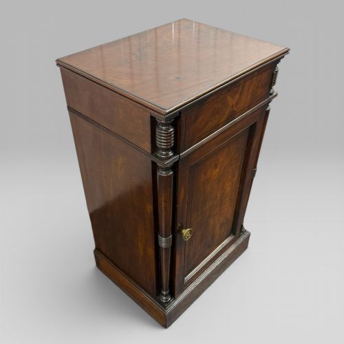 ANTIQUE REGENCY MAHOGANY WINE COOLER CELLARETTE CABINET METAL LINED INTERIOR - ADDITIONAL PHOTO 4
