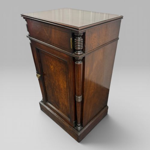 ANTIQUE REGENCY MAHOGANY WINE COOLER CELLARETTE CABINET METAL LINED INTERIOR - ADDITIONAL PHOTO 5