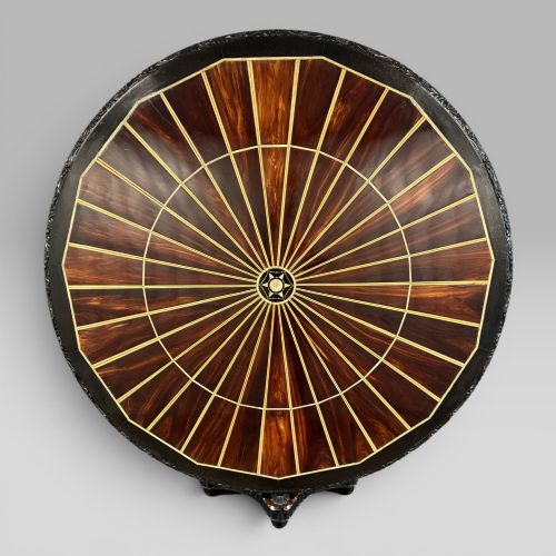 ANTIQUE CEYLONESE EBONY CALAMANDER CENTRE TABLE CIRCA 1840