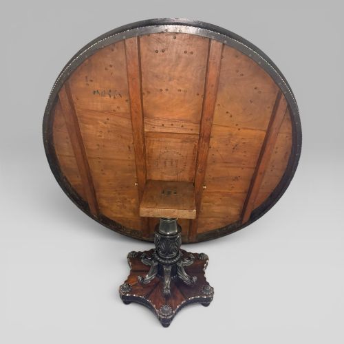 ANTIQUE CEYLONESE EBONY CALAMANDER CENTRE TABLE CIRCA 1840 - ADDITIONAL PHOTO 5