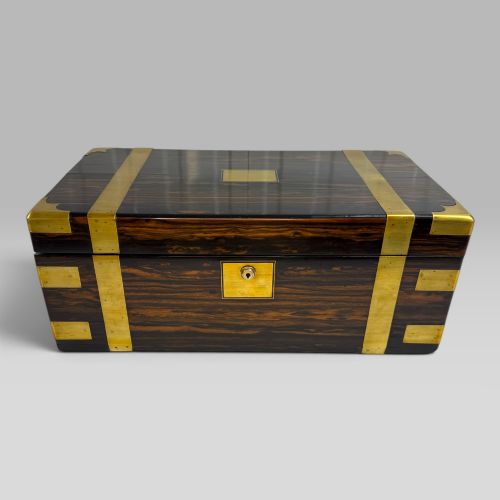 fig 1. Antique Early Victorian Coromandel & Brass Writing Slope Box