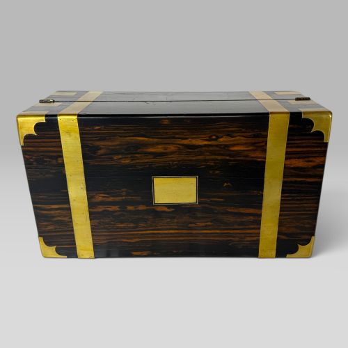 fig 3. Antique Early Victorian Coromandel & Brass Writing Slope Box