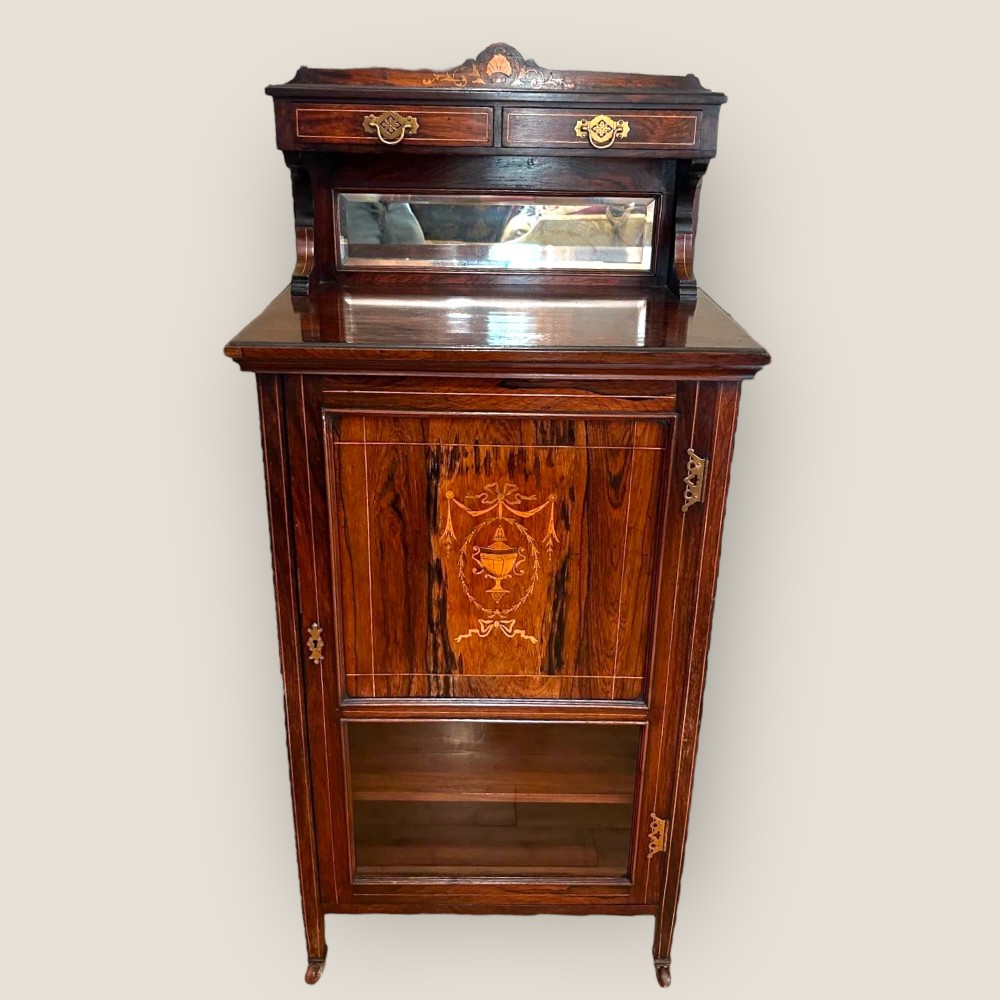 Edwardian Rosewood Inlaid Cabinet