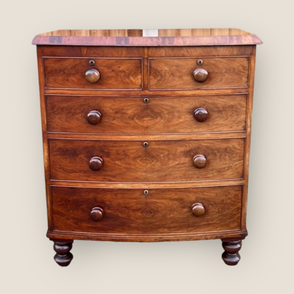 Victorian Mahogany Bow Front Chest of Drawers