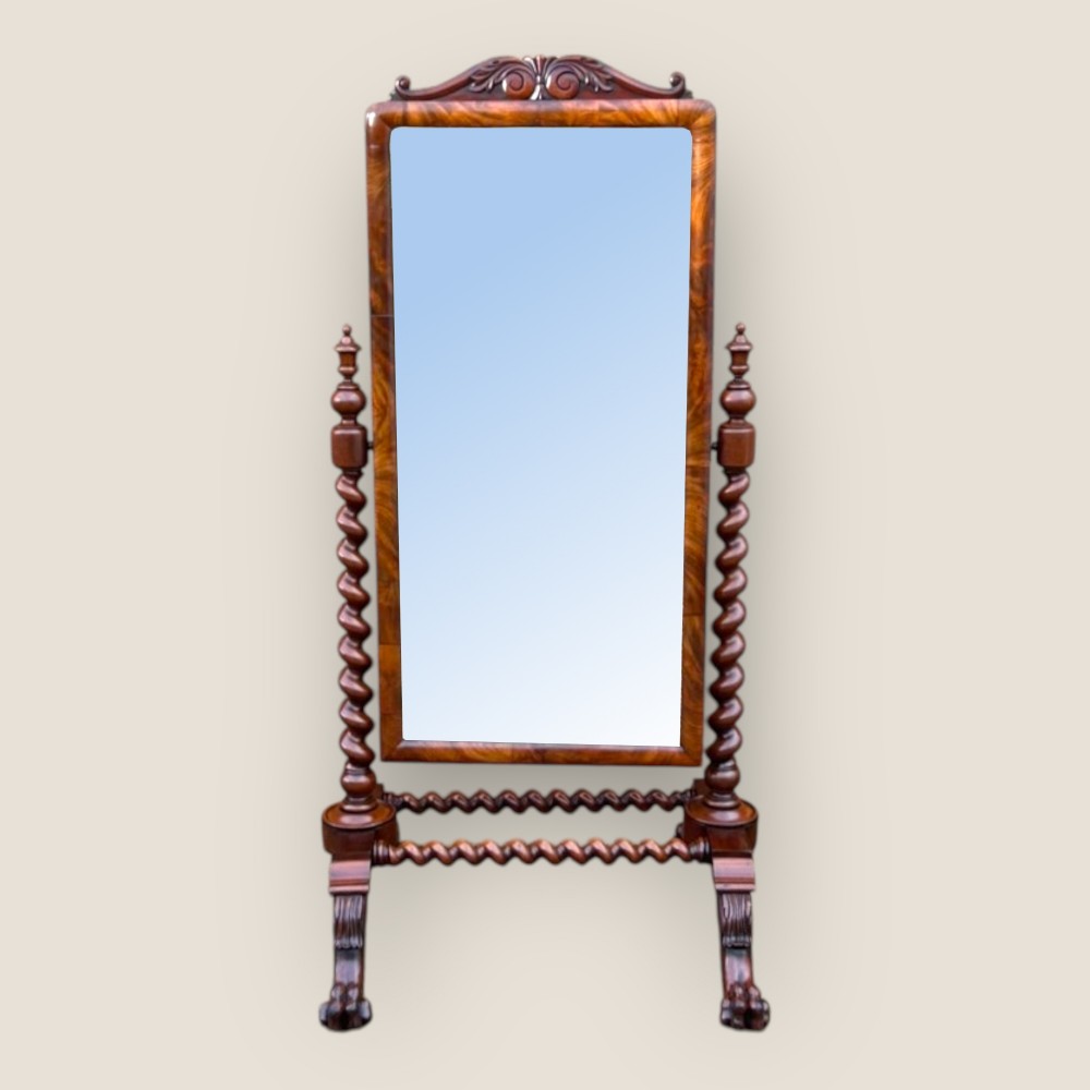 Victorian Mahogany Cheval Mirror