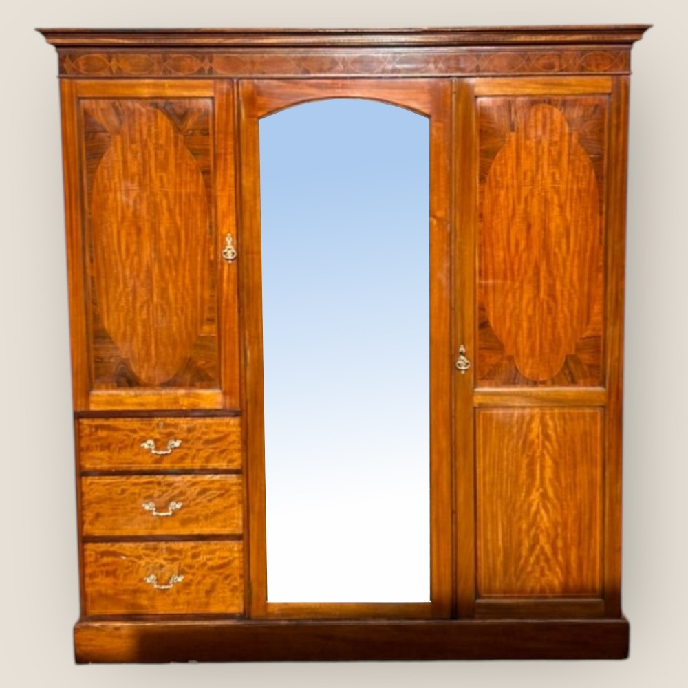 Antique Maple & Co. Mahogany & Rosewood Wardrobe