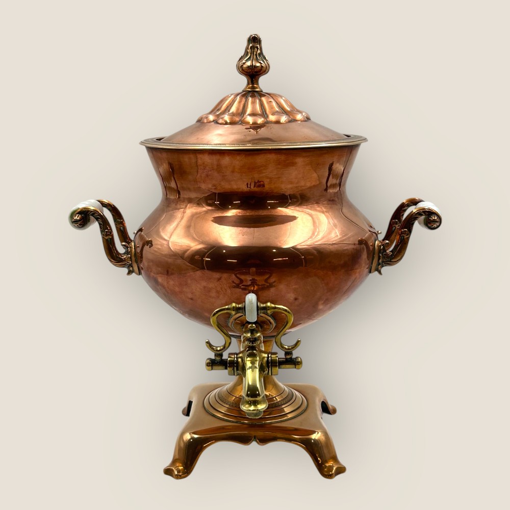 Antique Victorian Copper Samovar By Adams & Sons