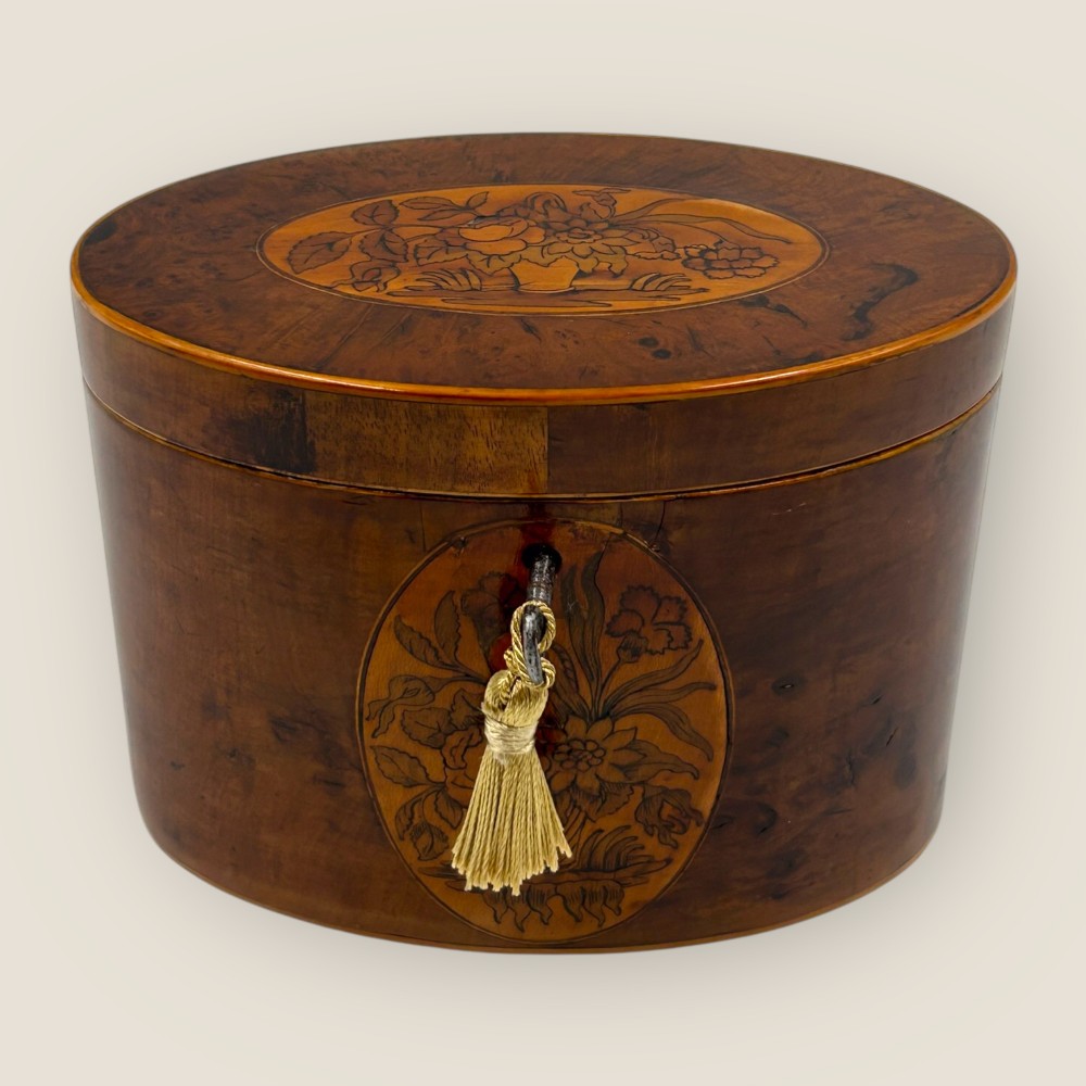 Antique Georgian Mahogany Inlaid Tea Caddy