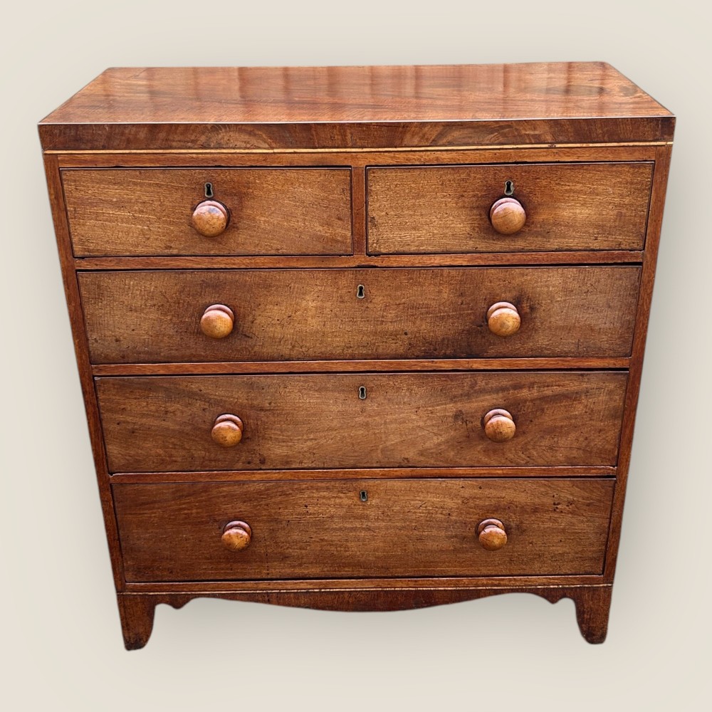 Early Victorian Mahogany Chest Of Five Drawers