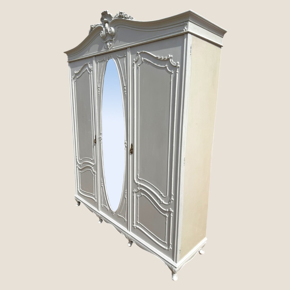 Victorian White Painted 3 Door Wardrobe View III