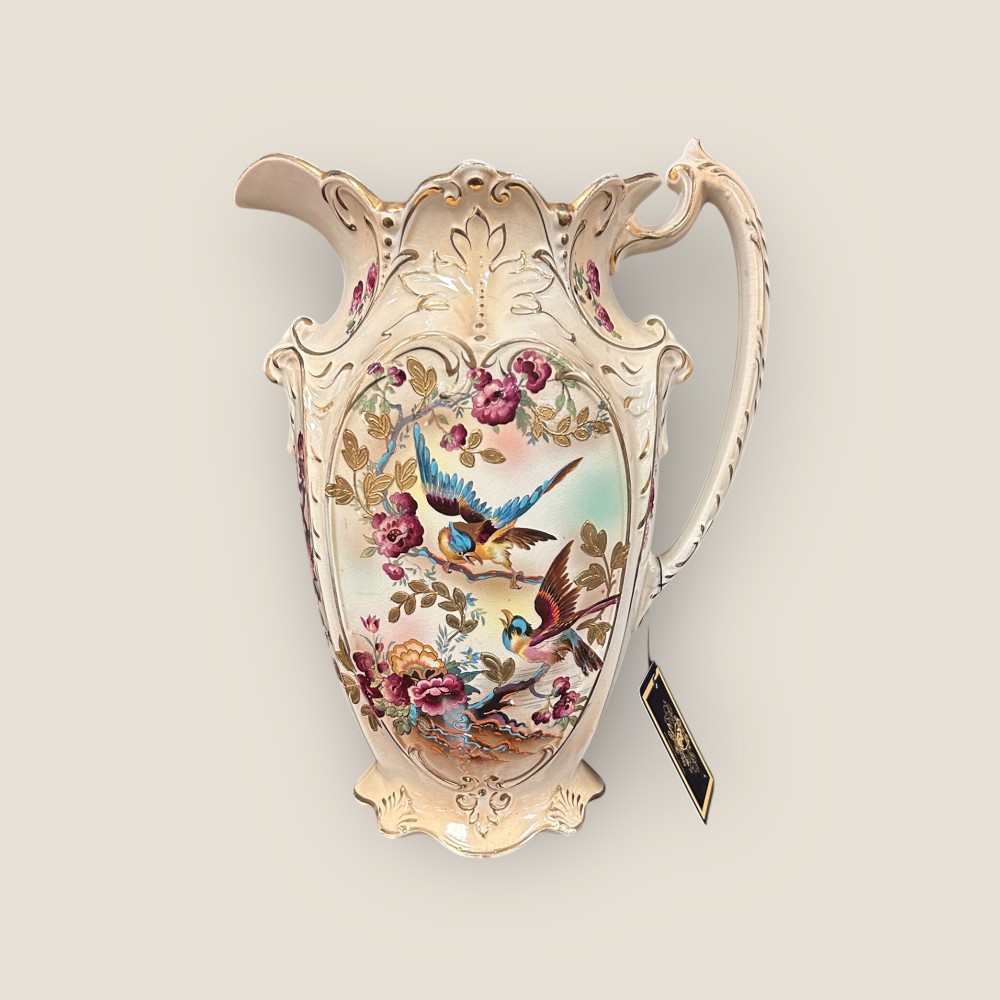 Large Antique Decravtive Jug With Floral Design
