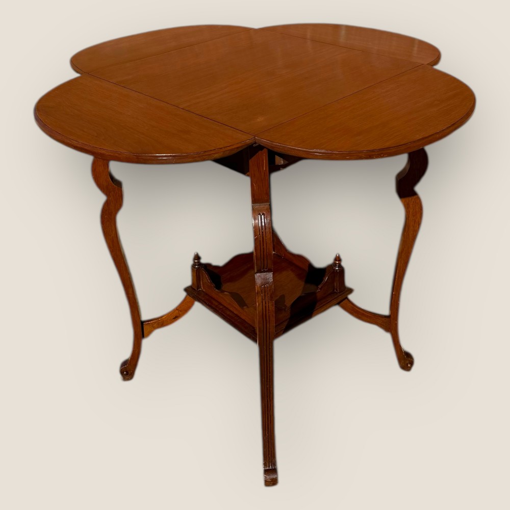 Antique Edwardian Walnut Drop-Leaf Occasional Table