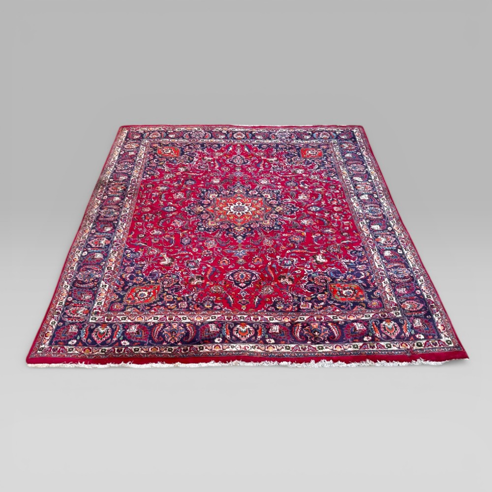 Vintage Large Oriental Hand-Knotted Wool Rug – 398 cm x 296 cm