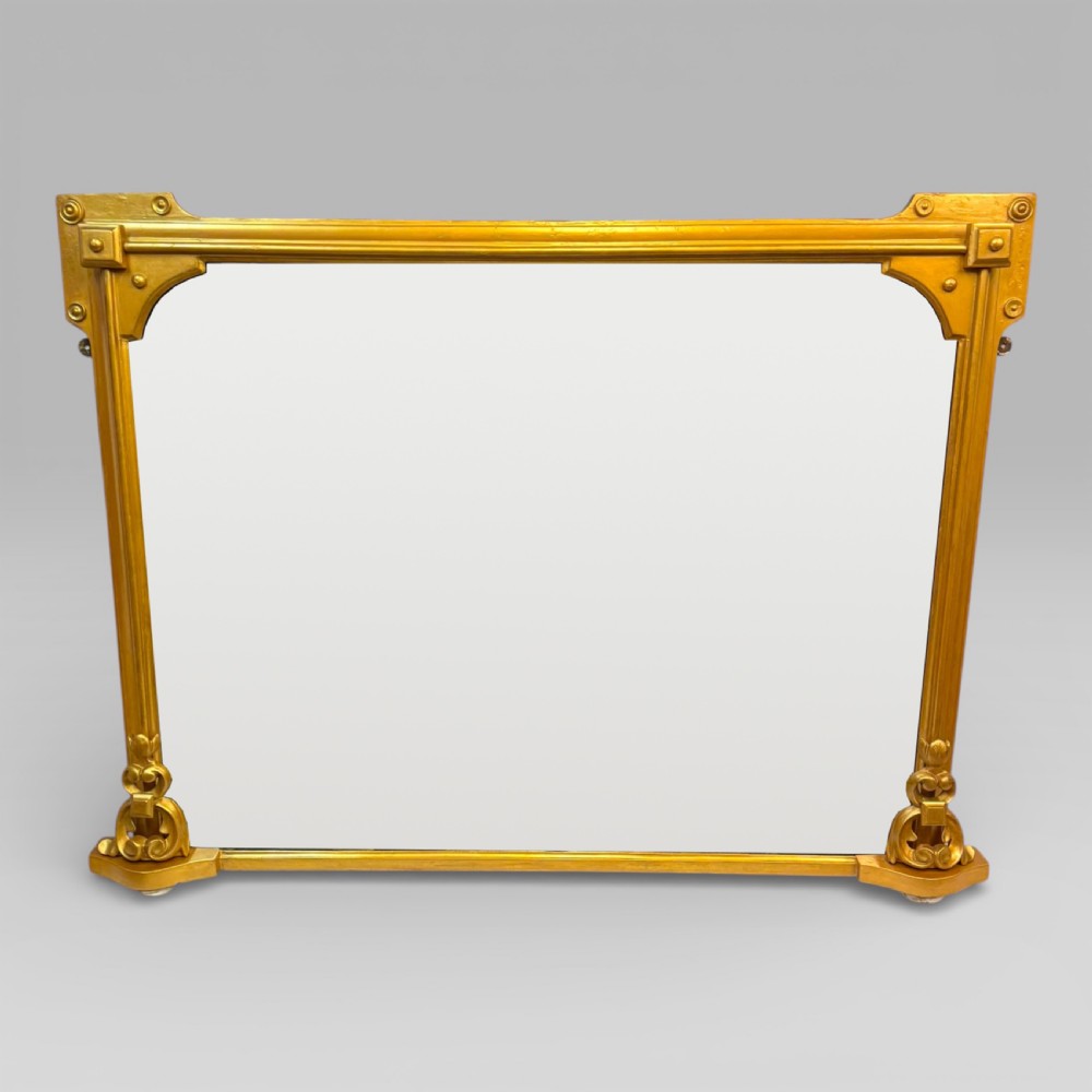 Antique Victorian Gilt Overmantel Wall Mirror by S T Townshend Norwich