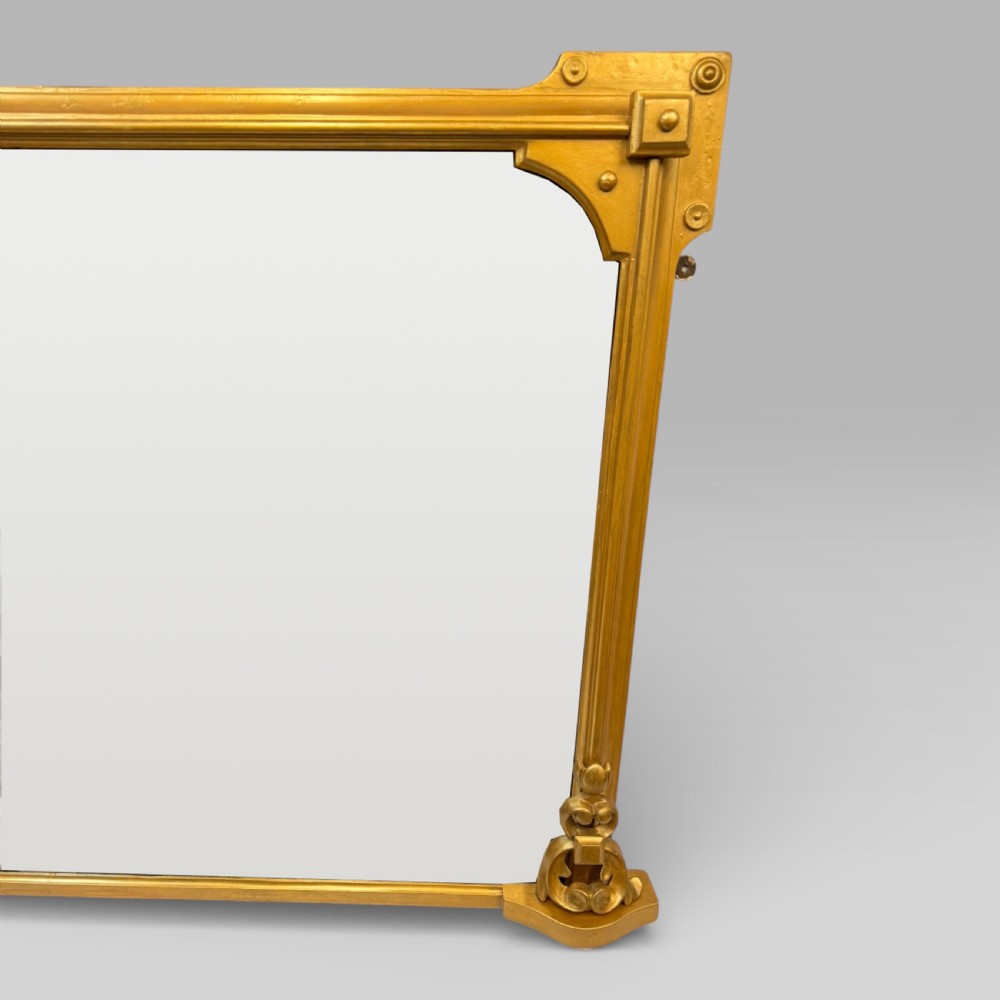 Antique Victorian Gilt Overmantel Wall Mirror by S T Townshend Norwich View IV