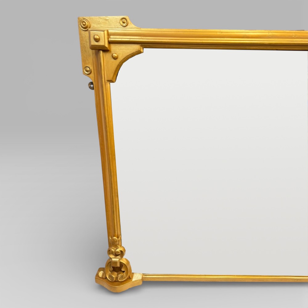 Antique Victorian Gilt Overmantel Wall Mirror by S T Townshend Norwich View V