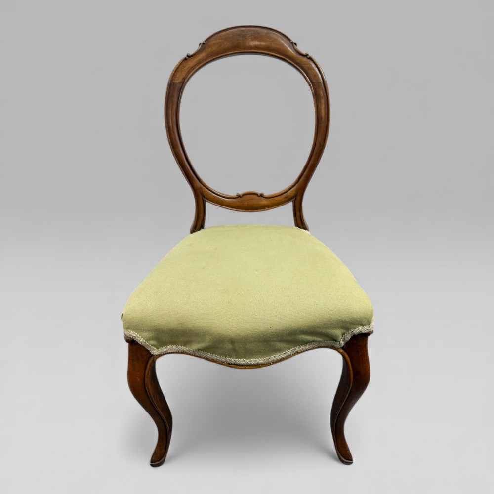 Pair of Antique Victorian Walnut Balloon Back Chairs View IV