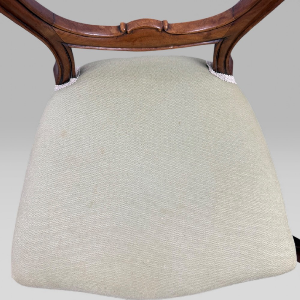 Pair of Antique Victorian Walnut Balloon Back Chairs View VII