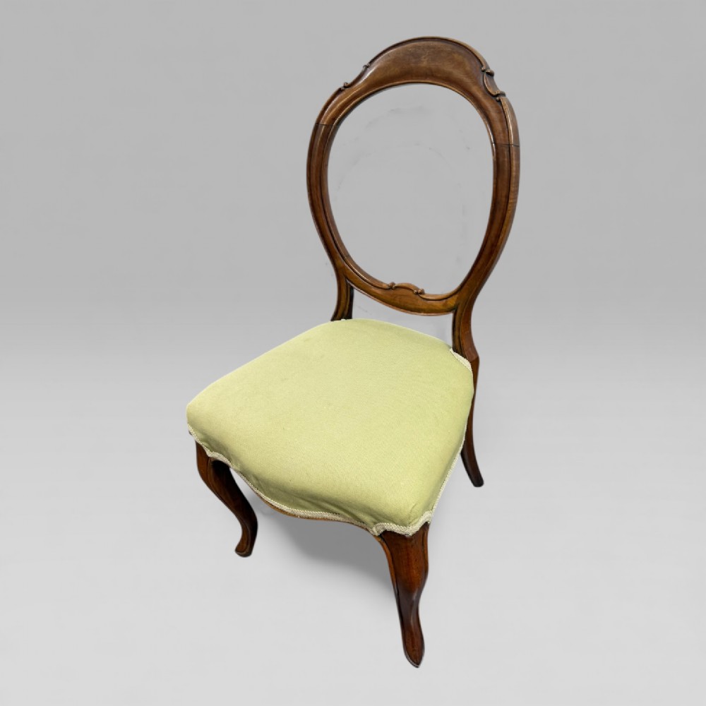 Pair of Antique Victorian Walnut Balloon Back Chairs View VIII