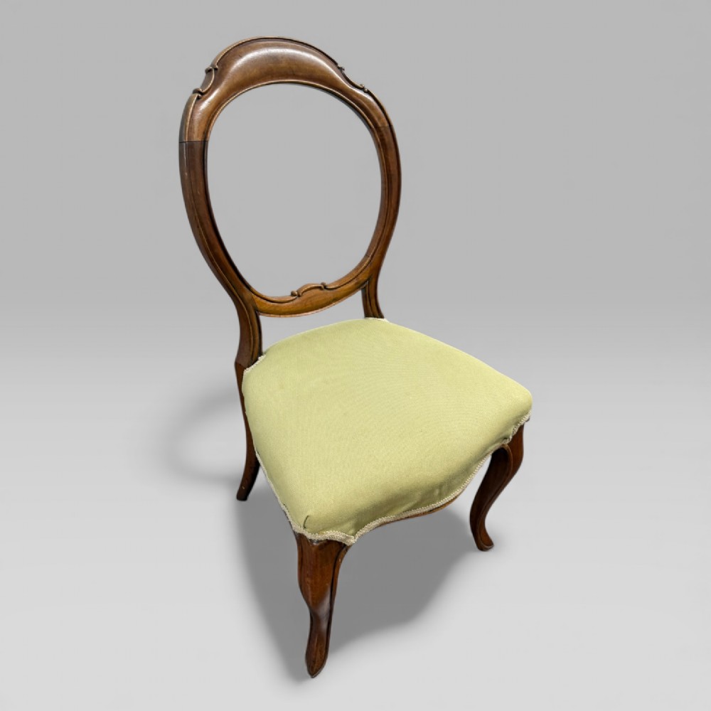 Pair of Antique Victorian Walnut Balloon Back Chairs View IX