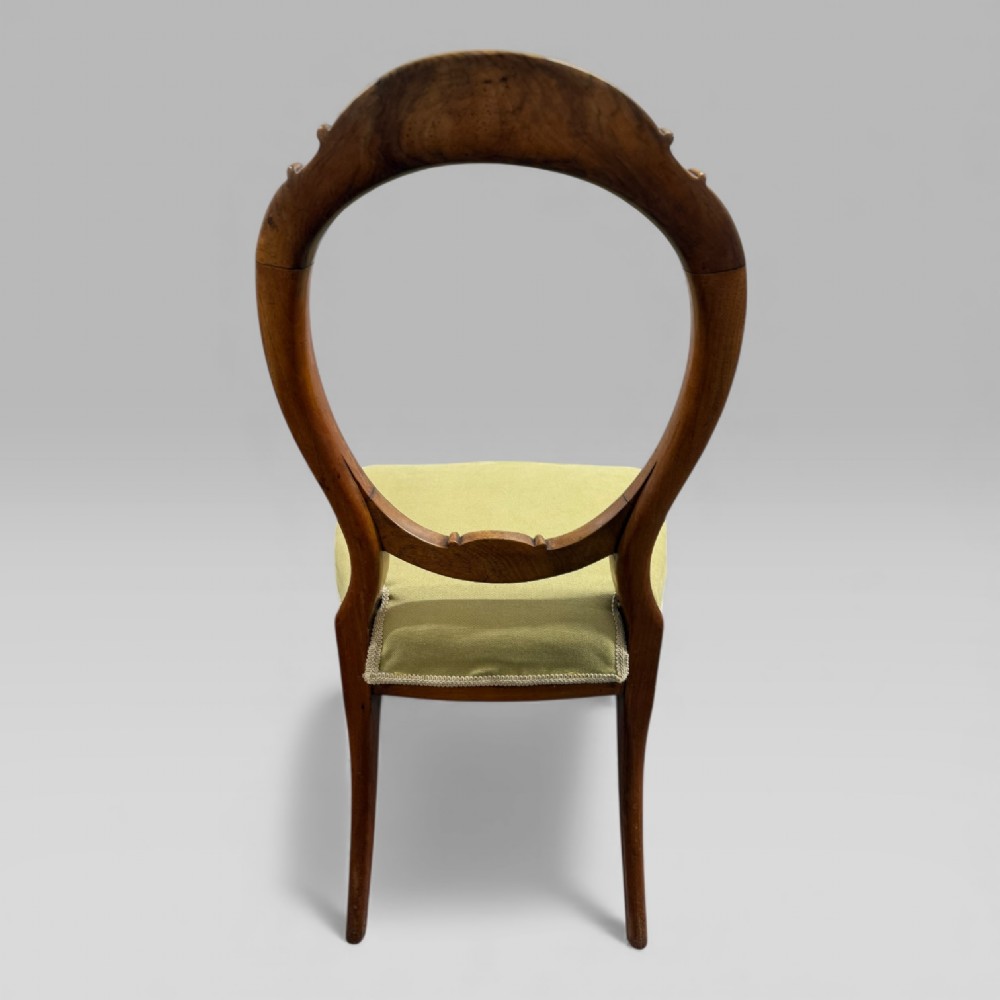 Pair of Antique Victorian Walnut Balloon Back Chairs View X