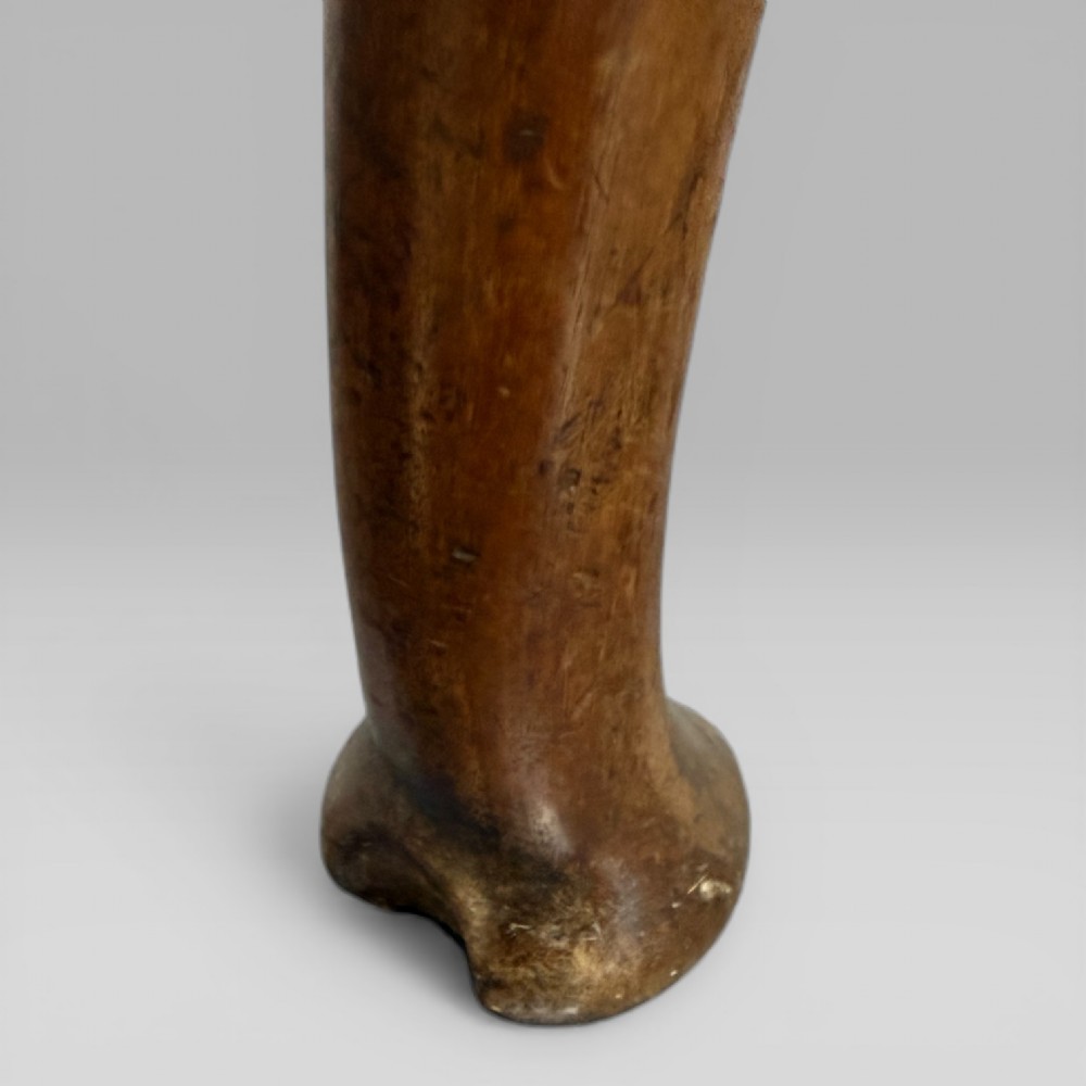 An 18th-century George II mahogany drop-leaf table with hinged oval flaps, cabriole legs terminating in pad feet, and a side drawer with a brass handle. View XII