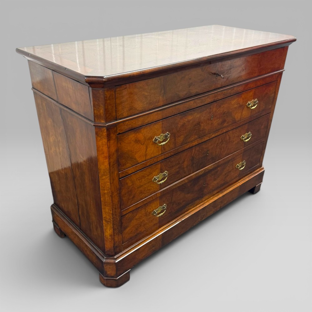 Antique French Provincial Walnut Commode with Mahogany Crossbanding View III
