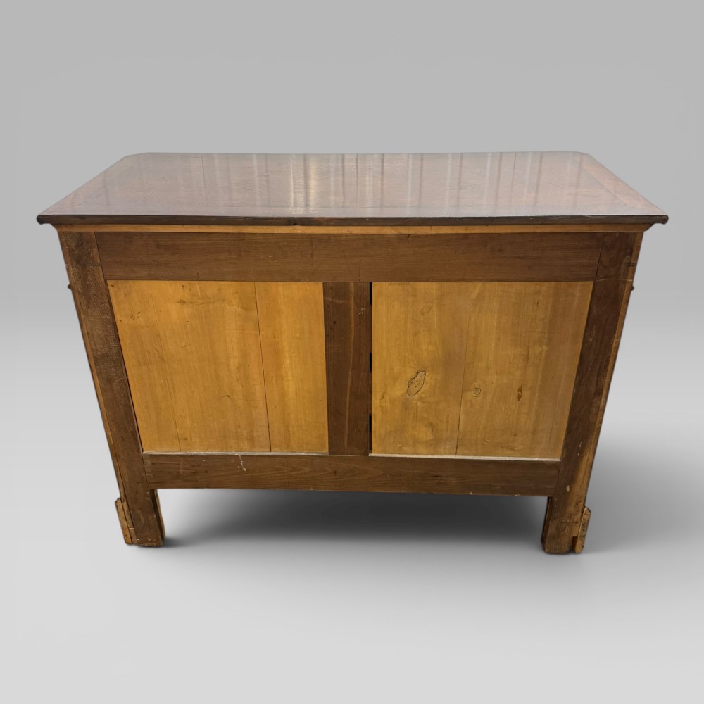 Antique French Provincial Walnut Commode with Mahogany Crossbanding View X