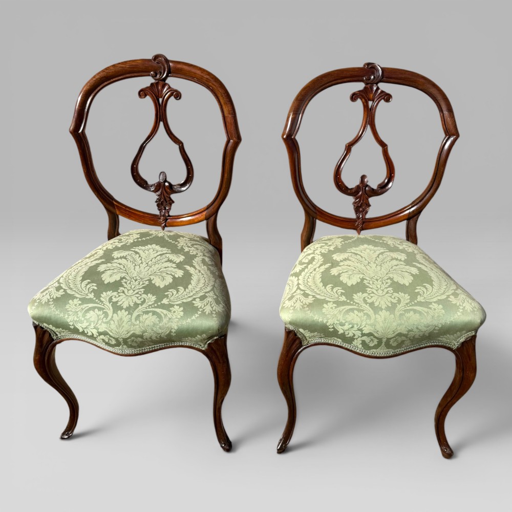 Antique Victorian Rosewood Balloon Back Dining Chairs, Set of 6 View VI