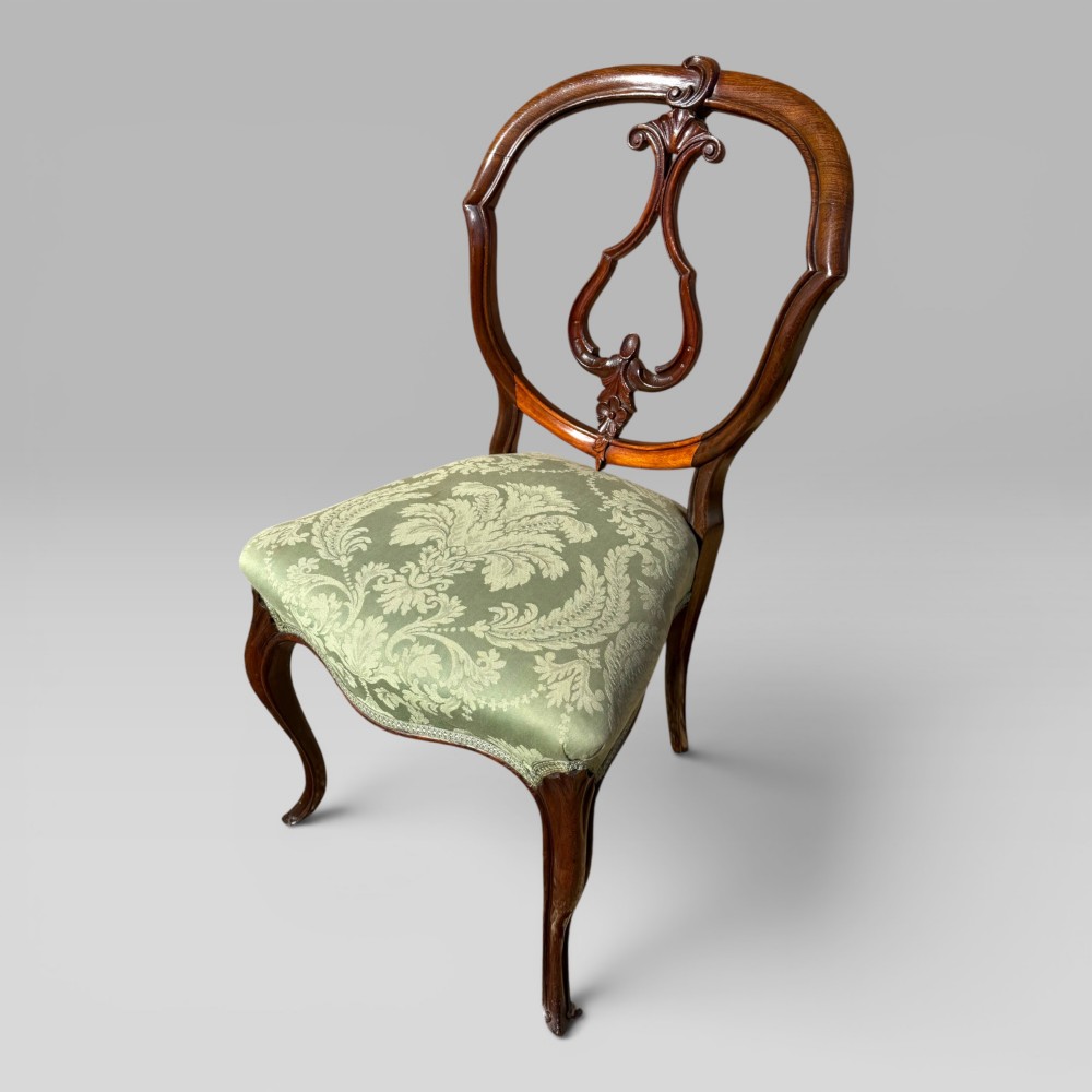 Antique Victorian Rosewood Balloon Back Dining Chairs, Set of 6 View VII