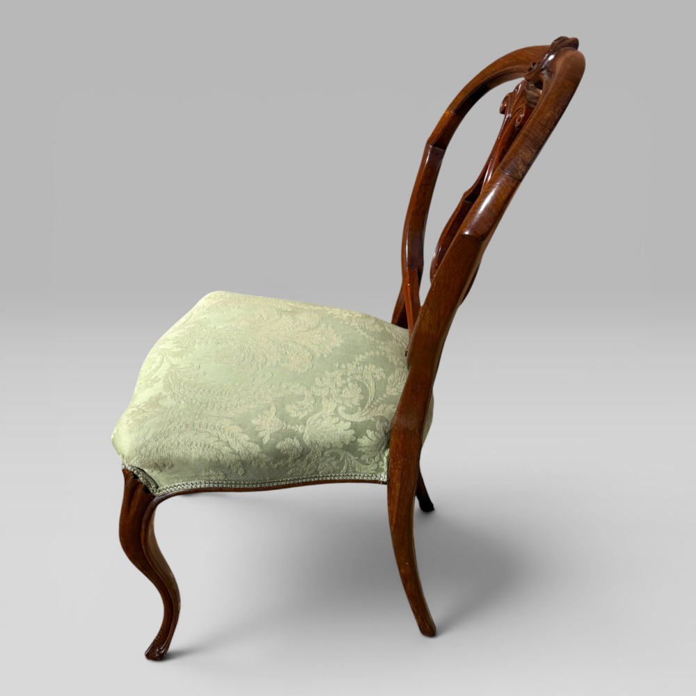 Antique Victorian Rosewood Balloon Back Dining Chairs, Set of 6 View VIII