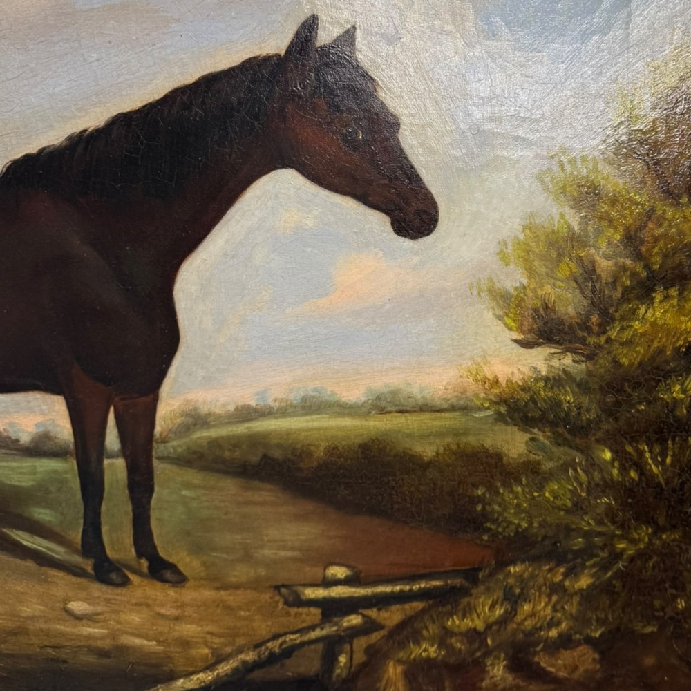 Antique 19th Century British School Oil Painting Horse Study Gilt Frame View IV
