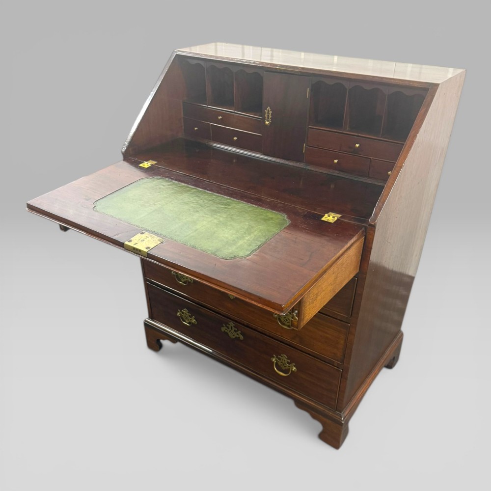 Antique Georgian George III Mahogany Bureau 4 Drawer View IV