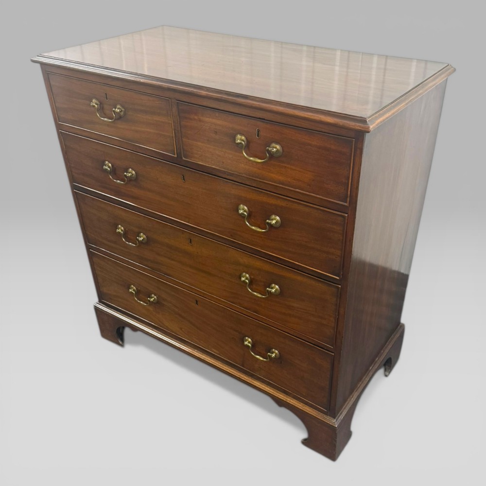 Antique Large Georgian George III Mahogany Chest of Drawers c1760 Bracket Feet