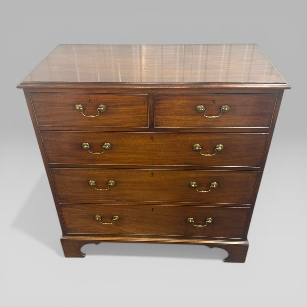 Antique Large Georgian George III Mahogany Chest of Drawers c1760 Bracket Feet View II