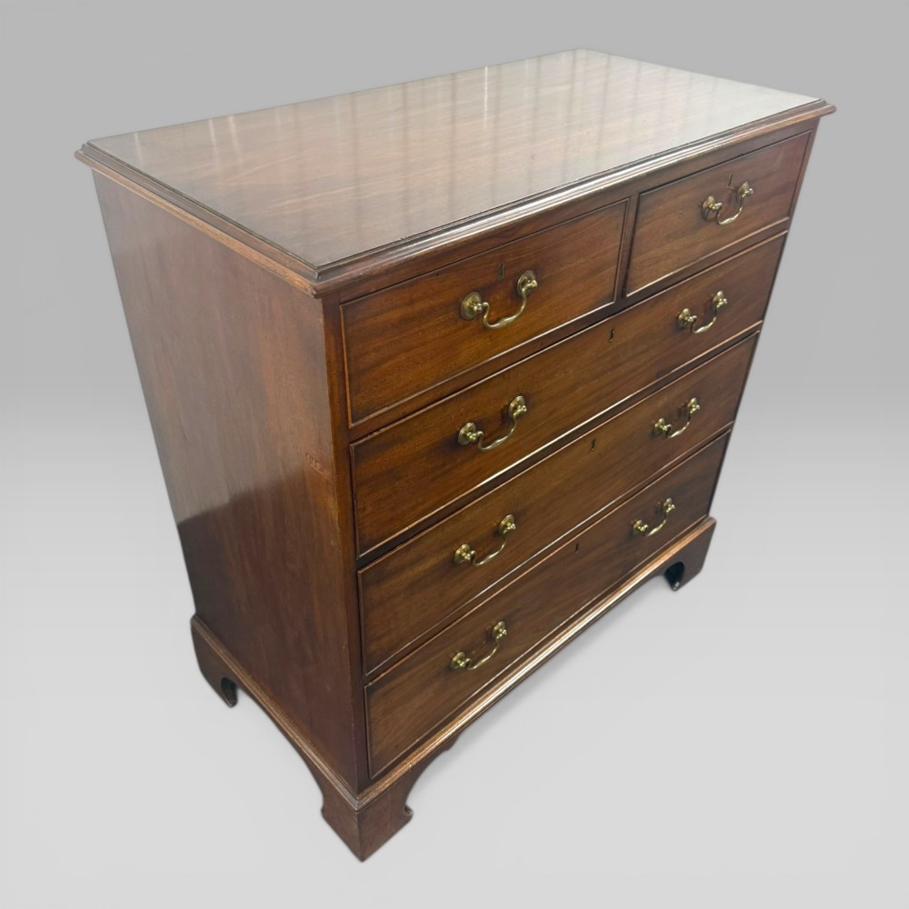 Antique Large Georgian George III Mahogany Chest of Drawers c1760 Bracket Feet View IV