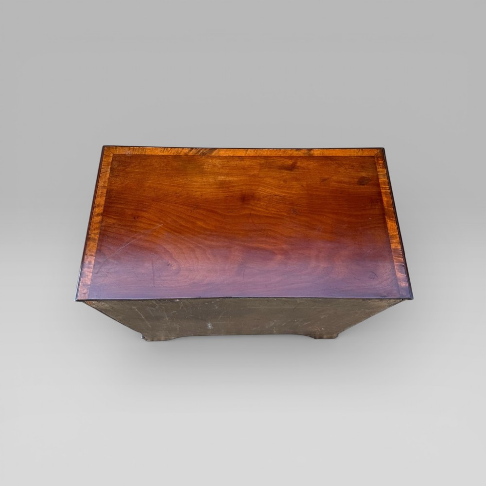 Small Antique Georgian Cuban Mahogany & Walnut Crossbanded Chest of Drawers View IV
