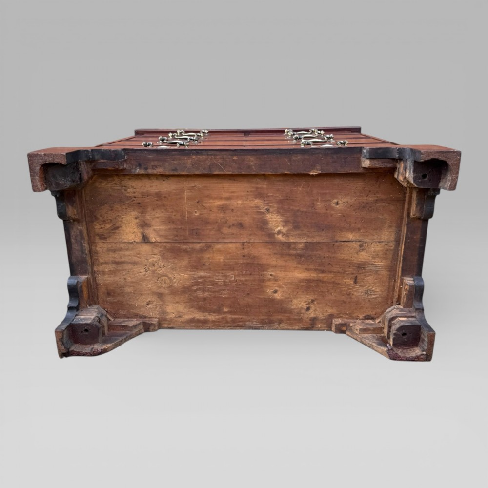 Small Antique Georgian Cuban Mahogany & Walnut Crossbanded Chest of Drawers View XIII