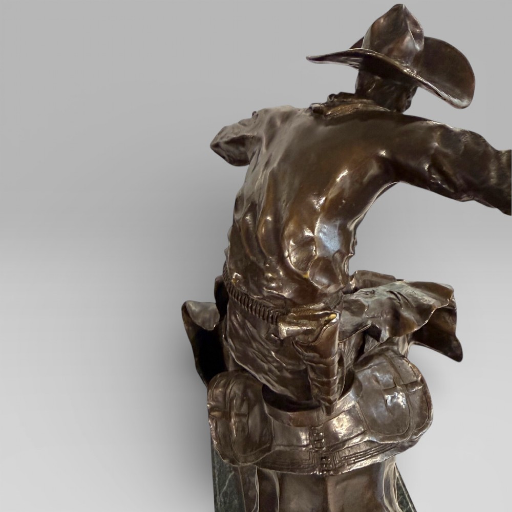 Large Cowboy Bronze ‘Bronco Buster’ After Frederic Remington, Early–Mid 20th View IX
