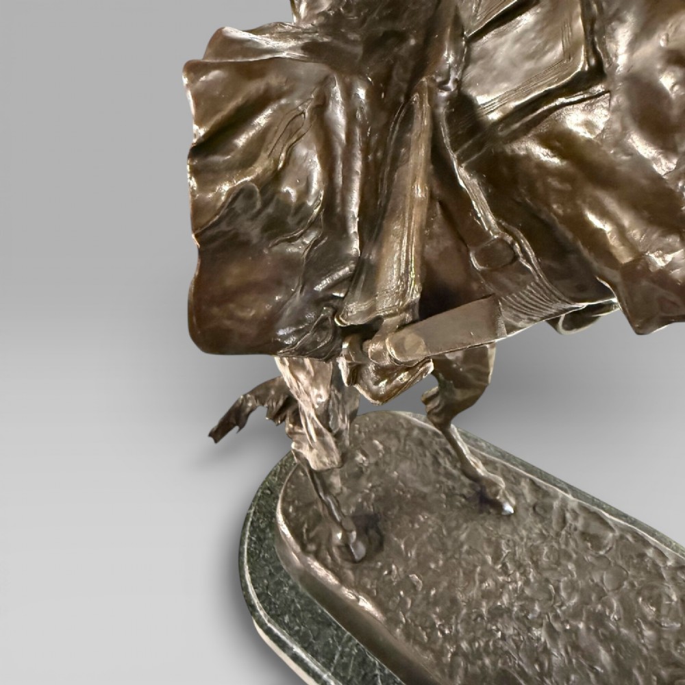 Large Cowboy Bronze ‘Bronco Buster’ After Frederic Remington, Early–Mid 20th View XIV