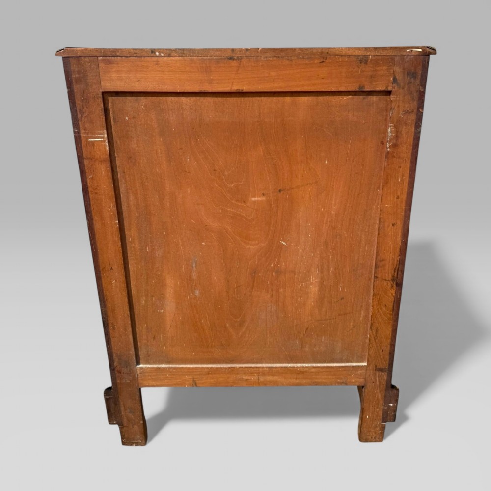 A French Napoleon III ebonised pier cabinet featuring red tortoiseshell and brass Boulle marquetry, gilt bronze mounts, and a white marble top. View XIII