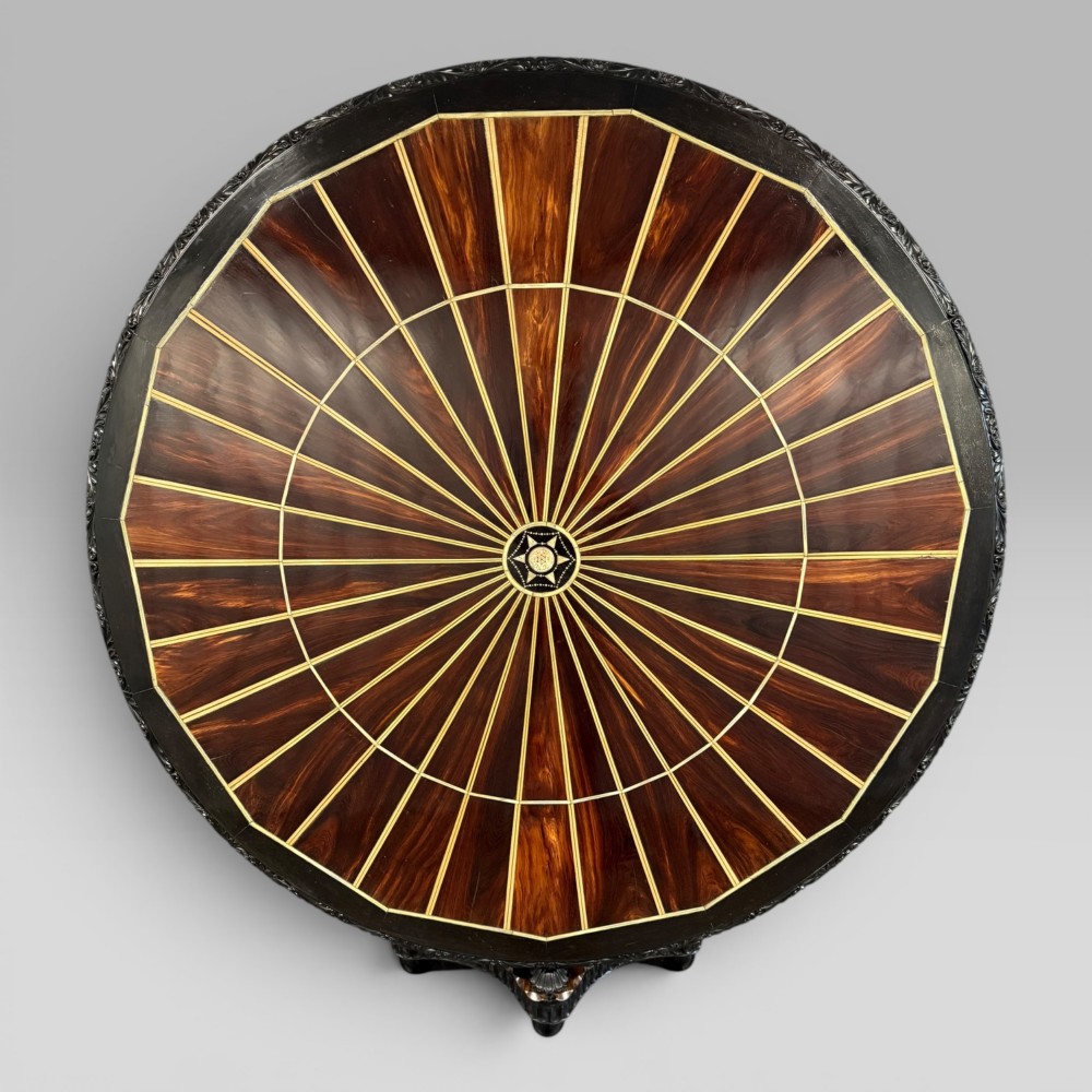 Antique Ceylonese Ebony & Calamander Centre Table, Circa 1840