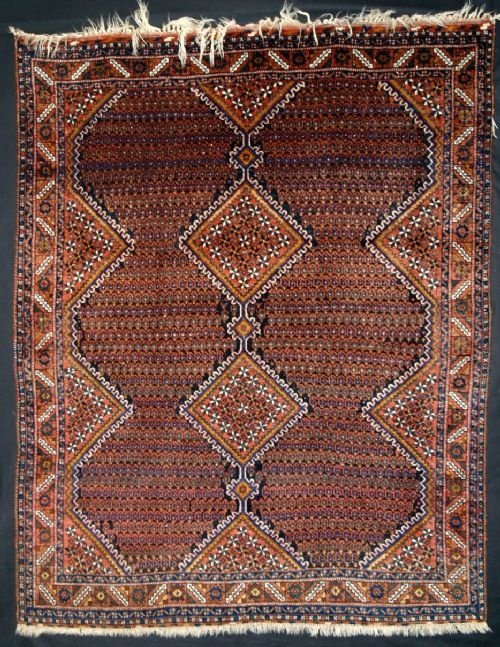 Antique Persian Afshar Rug, Small Botehs, Circa 1920.